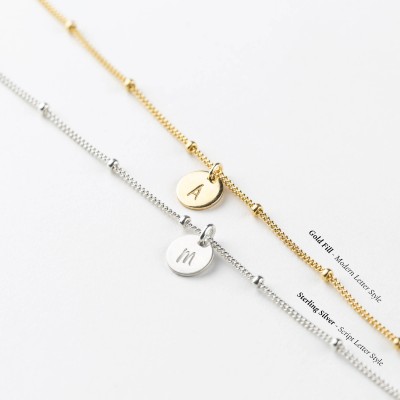 Dew Drop Bracelet With Custom Initial Tag • Initial Bracelet • Personalized Bracelet • Dew Drop Initial Bracelet • Layered and Long LB801_td
