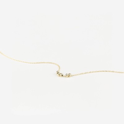 Friendship Gift - Minimal Bead Necklace - Dainty Bead Necklace - 18k Gold Filled, Sterling Silver, Rose Gold - Friendship Necklace - LN350