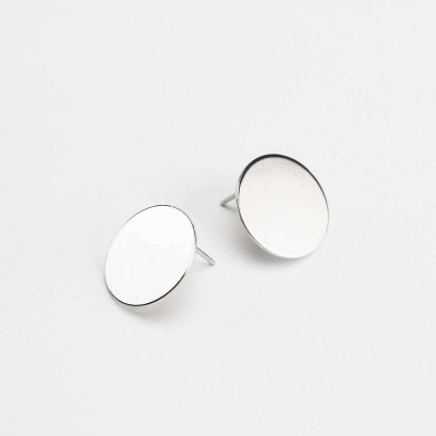 Handmade Gift for Her • Simple Statement Earrings • Large Circle Earring - Hammered or Smooth • LE417_16