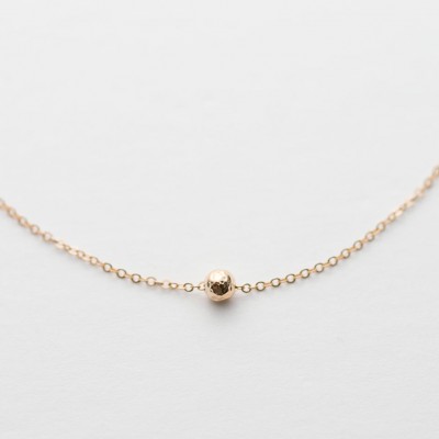LITTLE PEA 18k Gold Fill, Rose Gold or Sterling Silver, Dainty, Simple Tiny Circle Necklace Delicate, Simple Necklace Layered + Long LN311.4