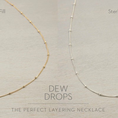 Layered Necklaces with Side Cross / Personalized Delicate Rose Gold Necklaces, 18k Gold Filled or Sterling Silver Layered And Long LS917