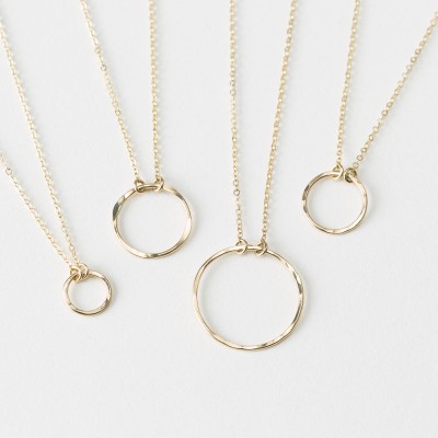 Minimal Dainty Circle Necklace • Delicate Layering Necklace • Simple Statement • 18k Gold Fill, Silver, or Rose Gold • Layered & Long, LN132