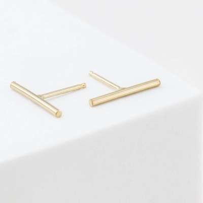 Minimal Jewelry - Everyday Bar Stud Earrings - Gold, Silver, or Rose Gold - Simple, Delicate Jewelry Handmade Just for You - LE424
