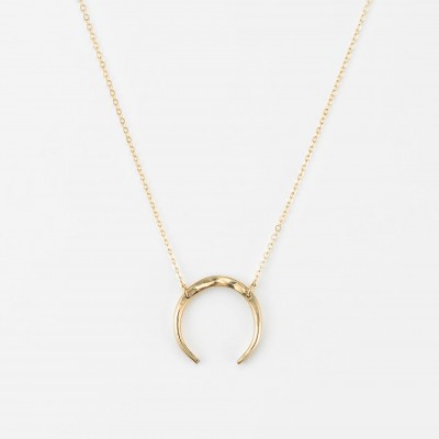 Moon Necklace • Upside Down Moon Necklace • Dainty Gold Double Horn Necklace in 18k Gold Fill, Sterling or Rose Gold Fill, LN131