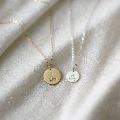 Oh Hey!  Disk Necklace • Simple, Cheeky Necklace in 18k Gold Filled, Sterling Silver or Rose Gold • Simple, Dainty...Awesome • LN209 / LN213
