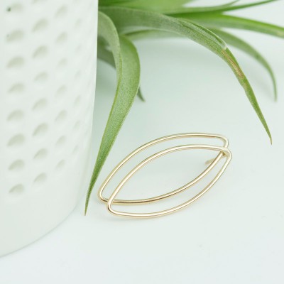 Open Leaf Stud Earrings, 18k Gold Filled Earring or Sterling Silver / Simple Everyday Earrings / MAYLEAF Studs by Layered and Long LE413