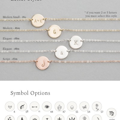 Personalized Initial Disk Bracelet • Dainty Hand Stamped Disc On Delicate Chain • Custom Initials Bracelet for Women • LayeredandLong, LB209