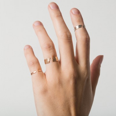 Personalized Initial Stacking Ring • Quality Custom Letter Ring, Personalized Hand-Stamped Initials in 18k Gold Fill, Sterling • LR501_1.8