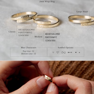 Personalized Letter Ring • Gold Dainty Bar Ring • Custom Initials Ring • Hand-Stamped HUG RING • Sterling / 18k Gold Fill / Rose Gold, LR452