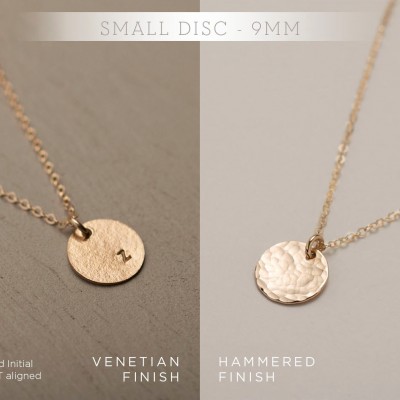 Set 915 • Delicate Bird Necklace Set with Initial Disk Necklace • 18k Gold Fill, Sterling Silver, Rose Gold • Dainty Necklaces: Bird & Disc