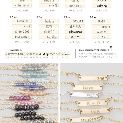 Set 941 • Simple, Dainty Necklaces • Personalized Necklaces Perfect for Gifting!  Bar Necklace & Birthstone Necklace Layered Set of 2