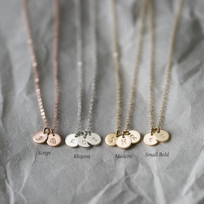 Simple, Delicate Necklace • Blank or Personalized Gold TINY DISK • 18k Gold Fill Mini Disc Gold Coin Necklace • Tiny Circle Tag, LN206
