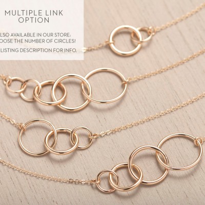 Simple Gold UNITY LINK Infinity Necklace, 18k Gold Fill, Sterling Silver, Linked Rings Layering Necklace, Mom Gift, Layered and Long, LN318