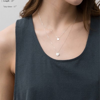 Simple Necklace in 18k Gold Fill, Silver, Rose Gold • SMALL DISK Necklace • Delicate Circle Tag Necklace, Personalized Coin, Disc • LN209