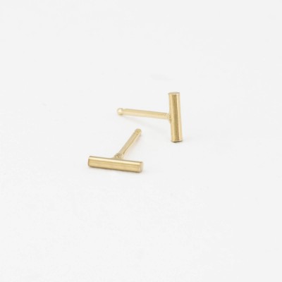 Timeless Gift - Bar Stud Earrings - Minimal, Everyday Studs - Gold, Silver, or Rose Gold - Gift for Her - LE424