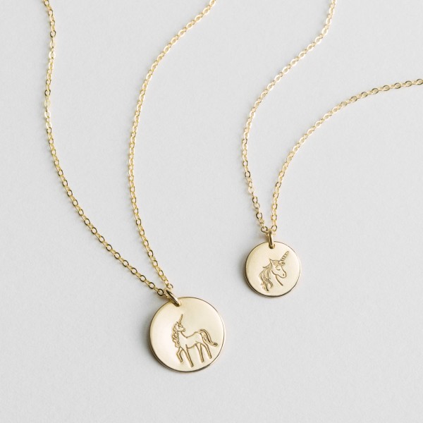 Unicorn Gift for Friends or Fun Sister Gift • Unicorn Necklace, Gold, Silver, Rose Gold • Simple, Dainty...Awesome • LN209 / LN213