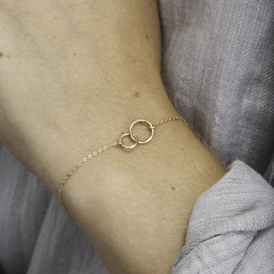 Unity Link Friendship Bracelet - Dainty Gold, Silver, or Rose Gold Bracelet - Infinity Links Eternity Bracelet Gift - Layered and Long LB181