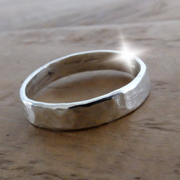 Silver Hammered Thumb Ring, Sterling Silver Thumb Ring, Personalised Silver Ring, Wide Silver Ring, Silver Rings for Men and Women