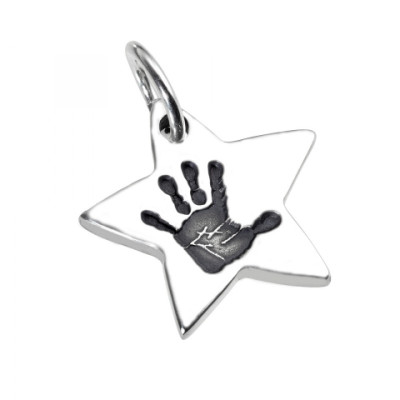 Silver Hand / Footprint Star Pendant - The Handmade ™
