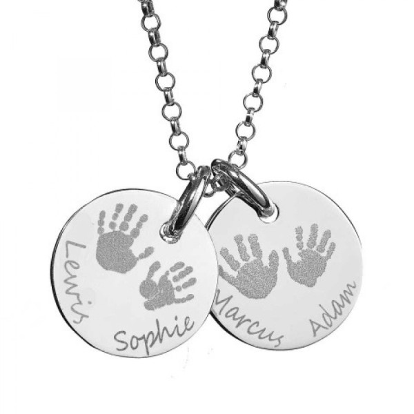 Large Engraved Handprint Necklace For Children - The Handmade ™