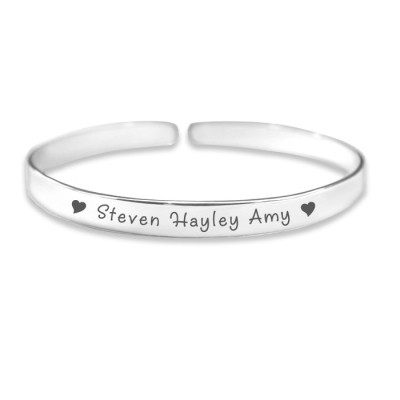 Personalised 8mm Endless Bangle - Silver - The Handmade ™
