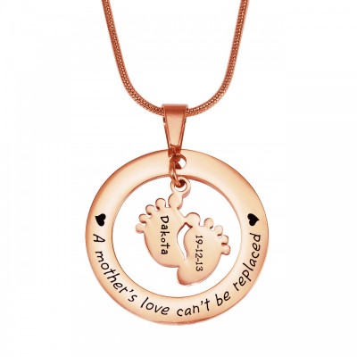 Cant Be Replaced Necklace - Single Feet 18mm - Rose Gold - The Handmade ™