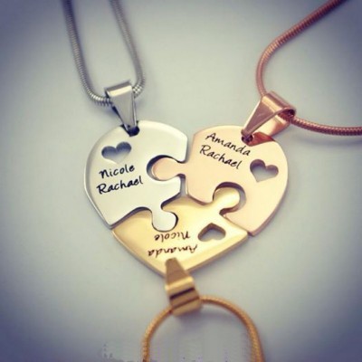 Triple Heart Puzzle - Three Necklaces - The Handmade ™