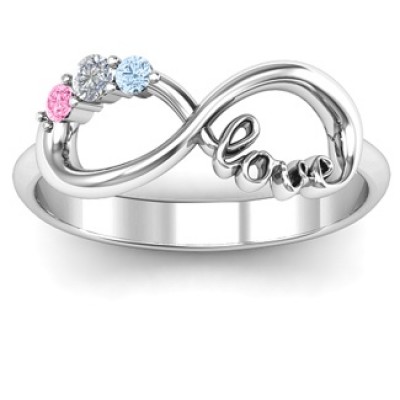 Customised Infinity Promise Ring With Birthstone Infinity Love Ring - The Handmade ™