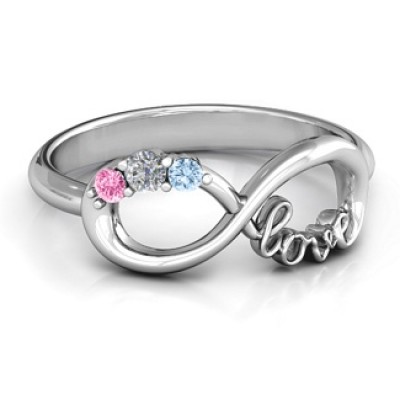 Customised Infinity Promise Ring With Birthstone Infinity Love Ring - The Handmade ™