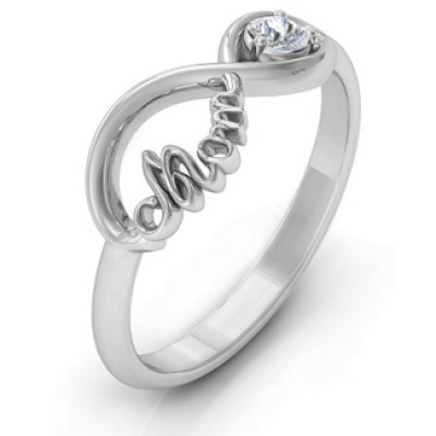 Mom's Infinity Bond Ring with Birthstone - The Handmade ™