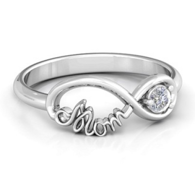 Mom's Infinity Bond Ring with Birthstone - The Handmade ™