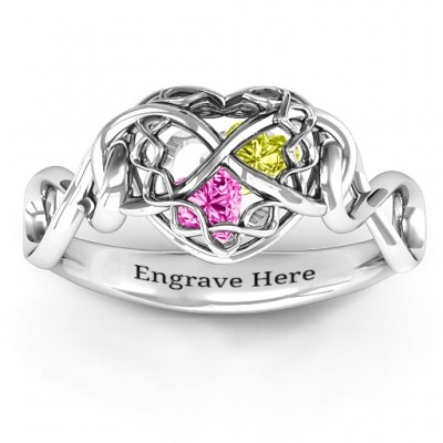 My Infinite Love Caged Hearts Ring - The Handmade ™