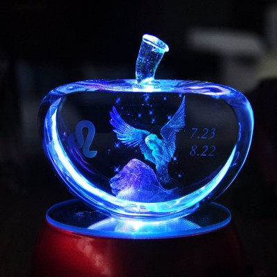 Apple Shape Crystal With 2D/3D Engraving Inside - The Handmade ™