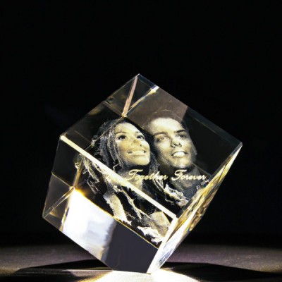 Square Crystal With Photo/Text Engraved Inside - The Handmade ™