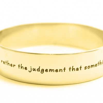 Personalised 15mm Wide Endless Bangle - Gold - The Handmade ™