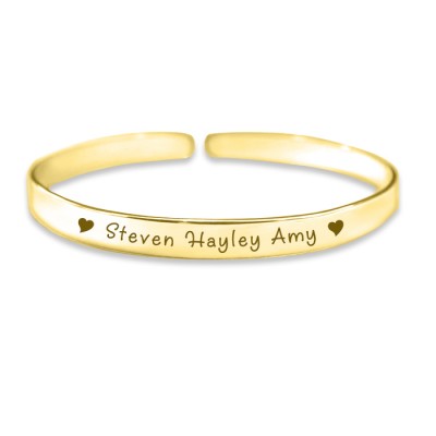 Personalised 8mm Endless Bangle - Gold - The Handmade ™