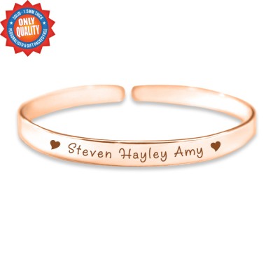 Personalised 8mm Endless Bangle - Rose Gold - The Handmade ™