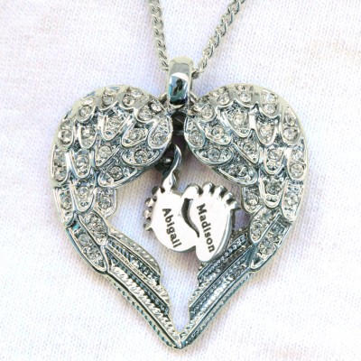 Angels Heart Necklace with Feet Insert - The Handmade ™