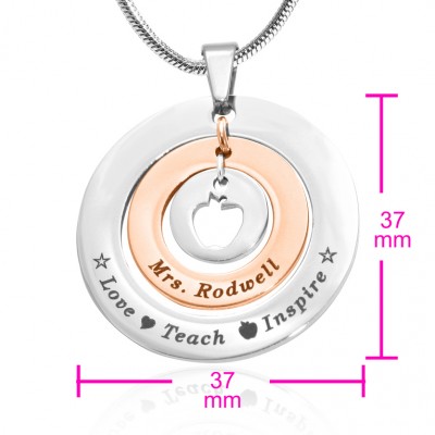 Circles of Love Necklace Teacher - TWO TONE - Rose - The Handmade ™