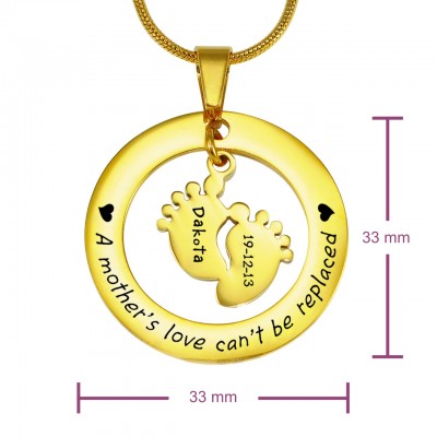 Cant Be Replaced Necklace - Single Feet 18mm - Gold - The Handmade ™