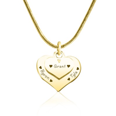 Double Heart Necklace - Gold - The Handmade ™