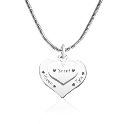 Double Heart Necklace - Silver - The Handmade ™