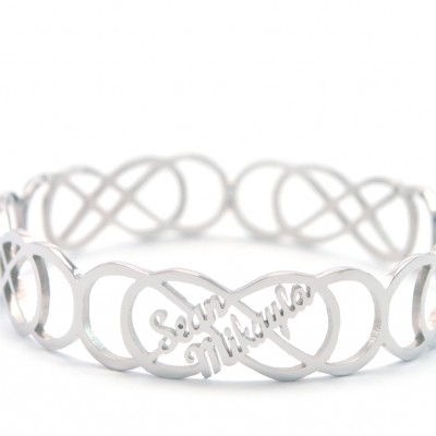 Personalised Endless Double Infinity Bangles - The Handmade ™