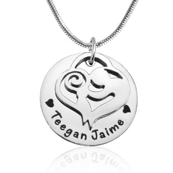 Mother's Disc Single Necklace - Silver - The Handmade ™
