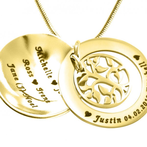 Family Tree Dome Necklace - Gold - The Handmade ™