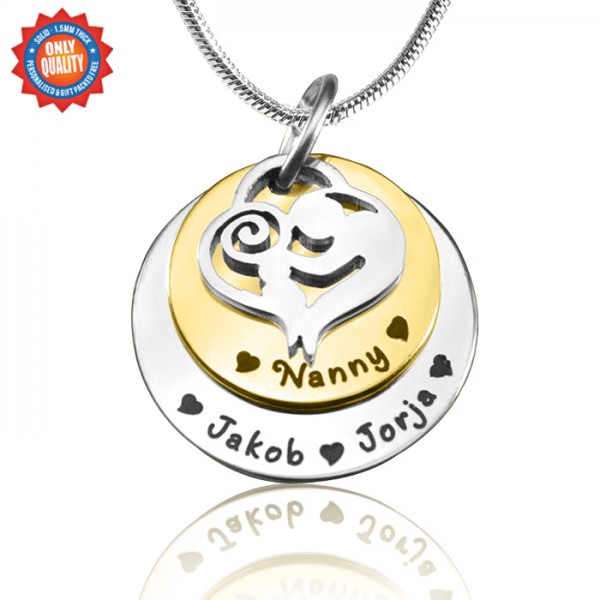 Mother's Disc Double Necklace - Two Tone - - The Handmade ™