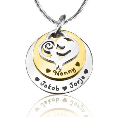 Mother's Disc Double Necklace - Two Tone - - The Handmade ™