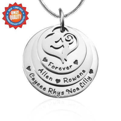 Mother's Disc Triple Necklace - Silver - The Handmade ™