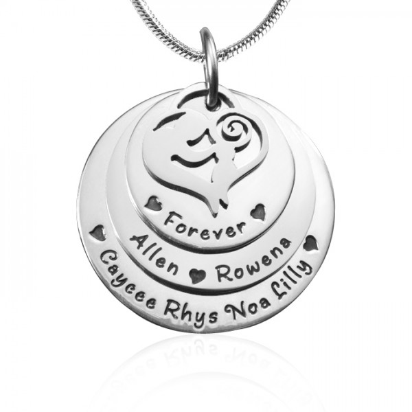 Mother's Disc Triple Necklace - Silver - The Handmade ™