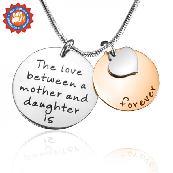 Mother Forever Necklace - Two Tone - Rose Silver - The Handmade ™